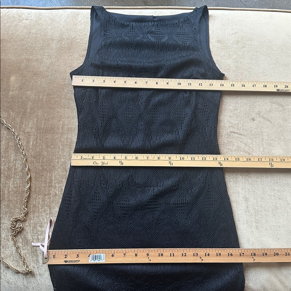 Lined Lace fabric  Rayon Mix Cocktail Party Little Black dress Fringes hem - Picture 12 of 16